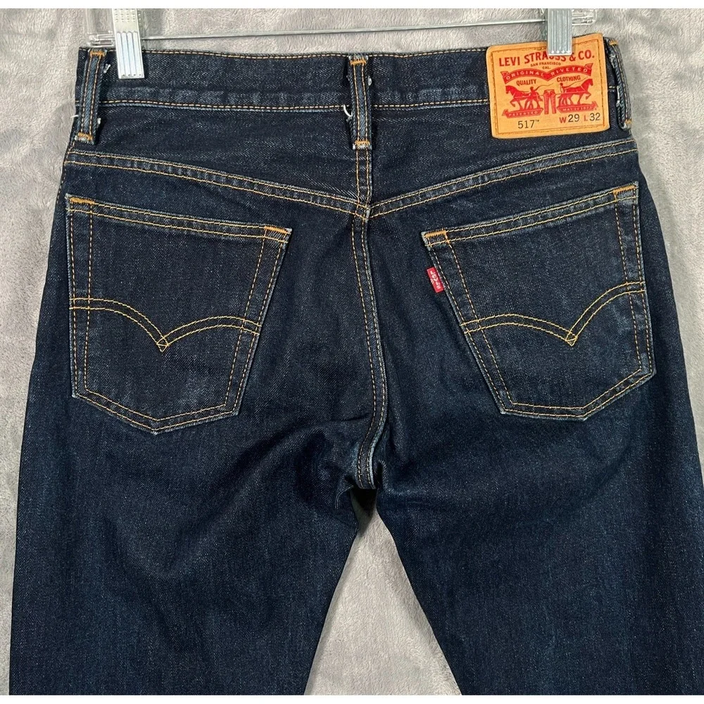 Levis 517 Jeans Mens 29x32 Slim Bootcut Dark Blue Western Cowboy Denim Rodeo